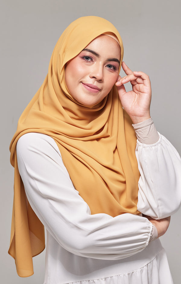 modern tudung mustard color
